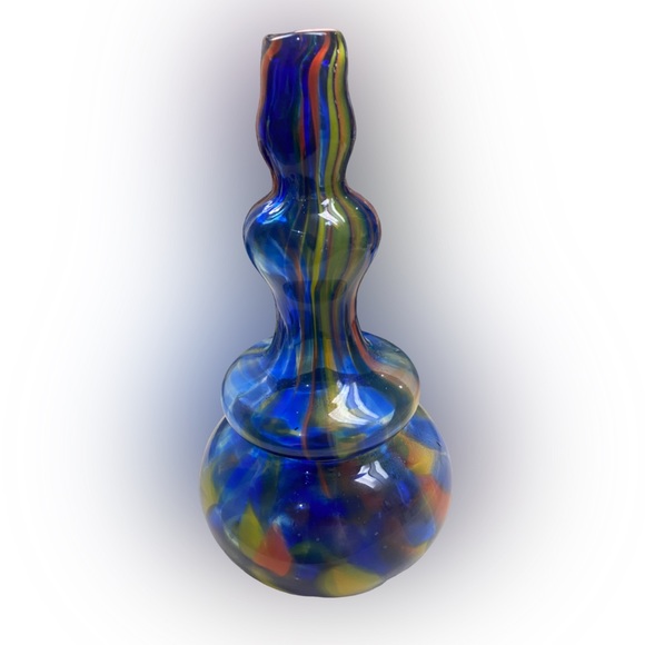 Other - Vintage Vase Hand Blown Speckled Swirled Genie Bud Flower Vase “Rare Find”